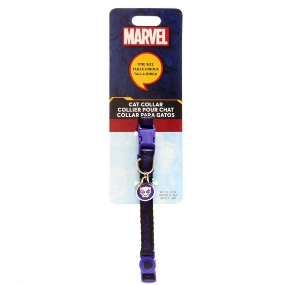 Disney Marvel Cat Collar Black Panther Wakanda Forever Black Purple New